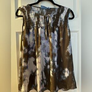 Simply Vera Vera Wang Brown and White Sleeveless Blouse
